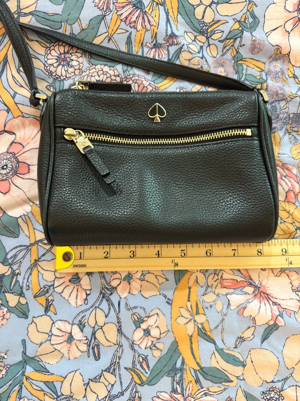 kate spade Black Pebbled Leather Gold-Accent Crossbody Bag - Picture 12 of 14